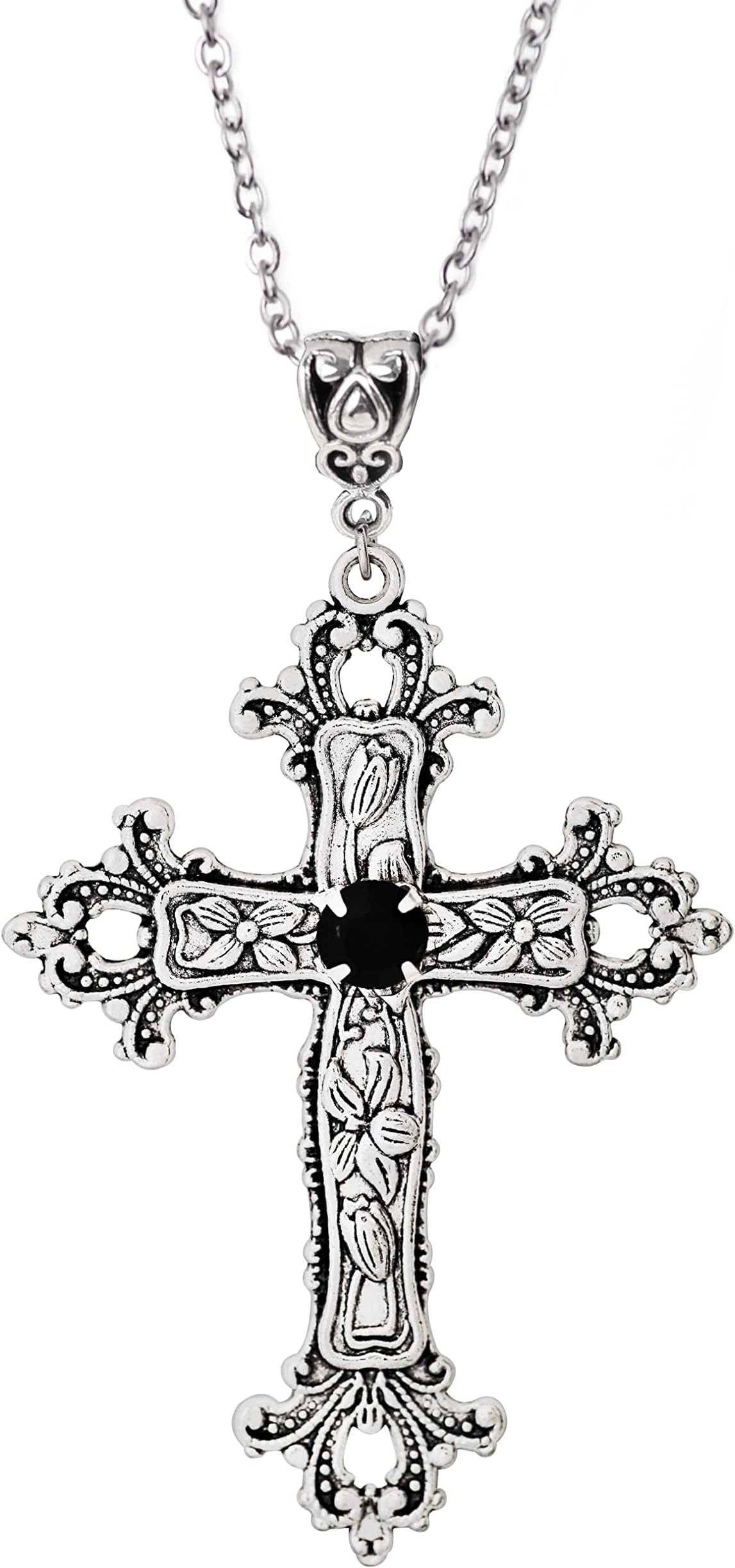 Sacina Gothic Cross Necklace, Cross Choker, Goth Jewelry Gift for Women
