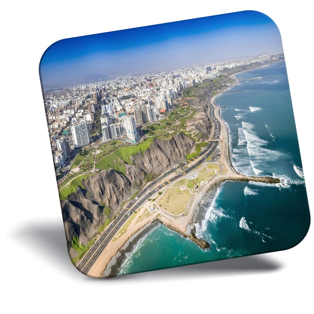 Destination Vinyl ltd Fridge Magnet - Lima Peru Beach Landscape View 21791