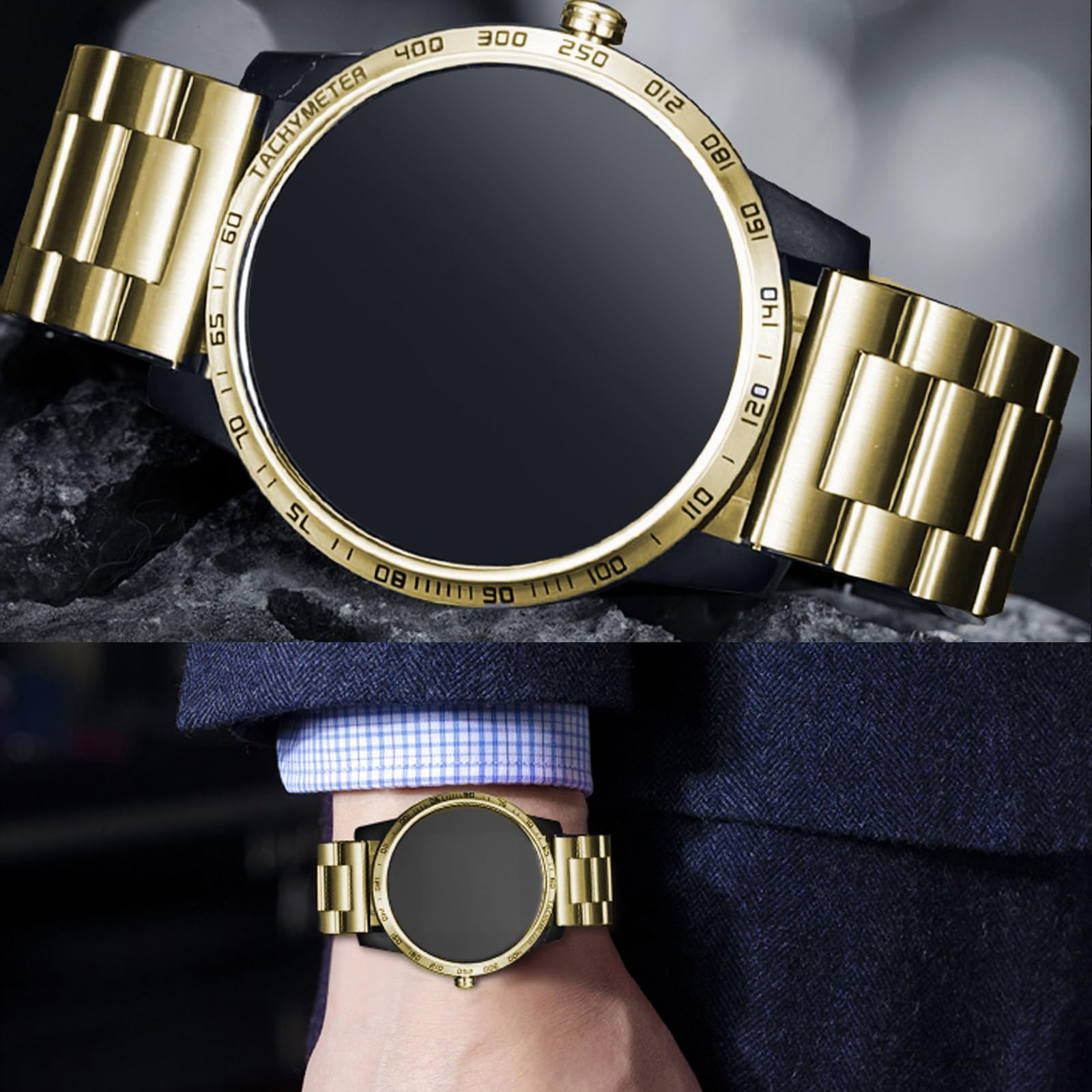 Bracelet Montre en Acier Inoxydable avec Extrémité Droite et Courbée 14mm 15mm 16mm 17mm 18mm 19mm 20mm 21mm 22mm 23mm 24mm Bracelet de Montre Métallique de Remplacement pour Hommes et Femmes