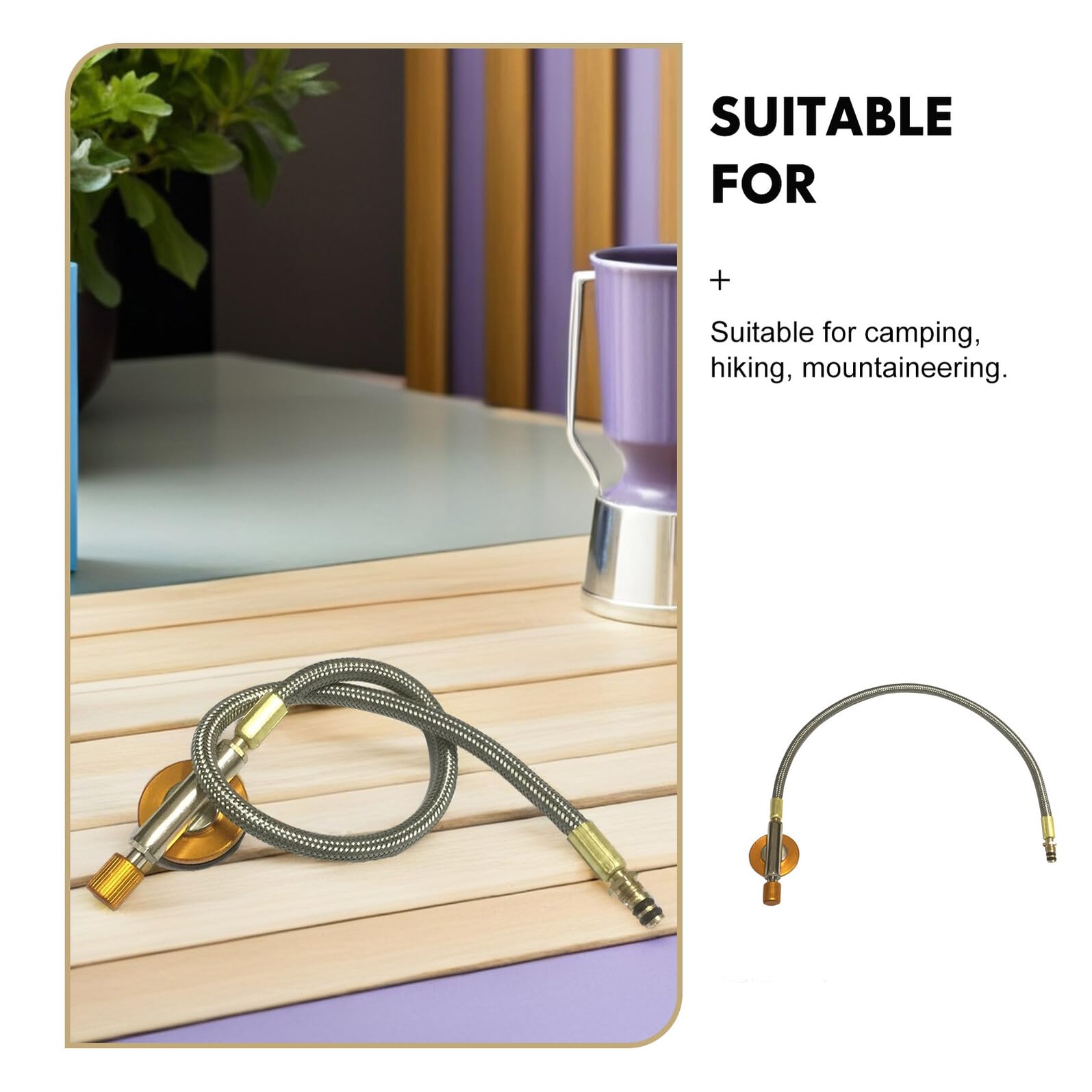 Didiseaon Vanne De Conduit De Brûleur De Camping Split 30 Cm en Métal Solide, Valve Flexible pour Cuisinière à Gaz, Accessoire pour Randonnée Et Activités Plein Air