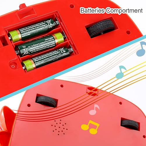 Miniatura 6 de Aro de baloncesto para niños pequeños, juego de juguetes deportivos 2 en 1 para niños, juego de lanzamiento de anillos con sonido musical, aro de