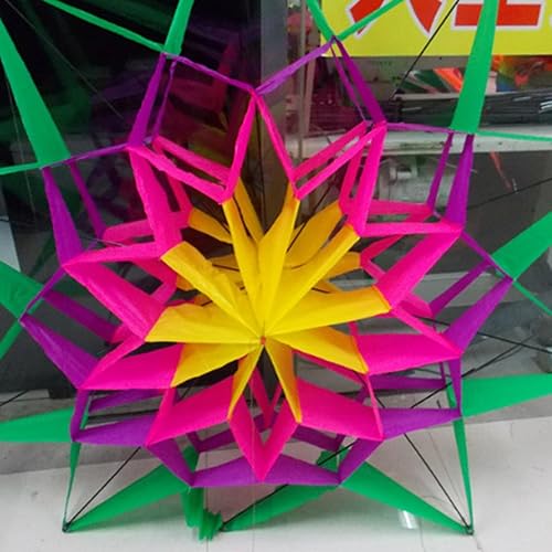 Miniatura 2 de Cometa tridimensional 3D hermosa flor color cometa hecha a mano mosca para los muchachos