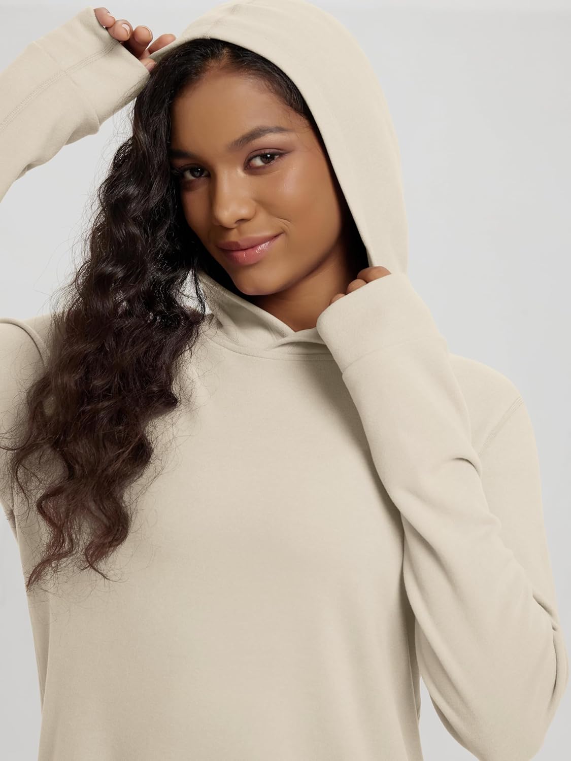 ODODOS Women's Stretch Fleece Hoodies– Ultra-Soft Cozy Warm Essential Pullover Long Sleeve Top Hooded Sweatshirts - Image 5