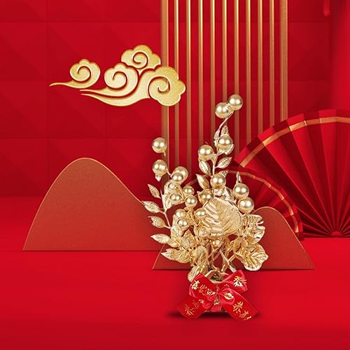 Miniatura 7 de AMLESO Decoraciones de Año Nuevo chino adorno de árbol del dinero festival de primavera manualidades abalorio de buena suerte para sala de estar