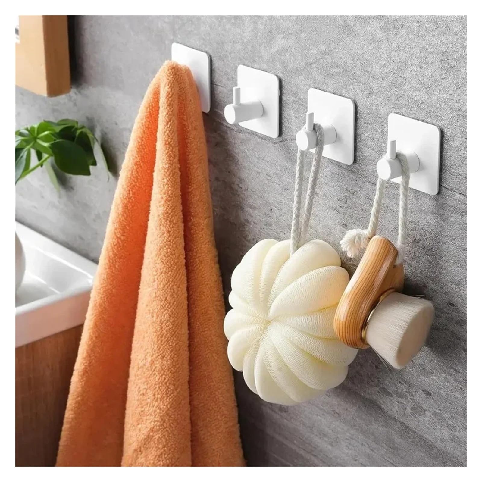 Gancho Adhesivo Fuerte for Pared, Colgador de Ropa, Gancho for Bata de Ducha, Ganchos for Toallas de baño y Cocina, 1/2/4/6 Uds.(Silver,3pcs)