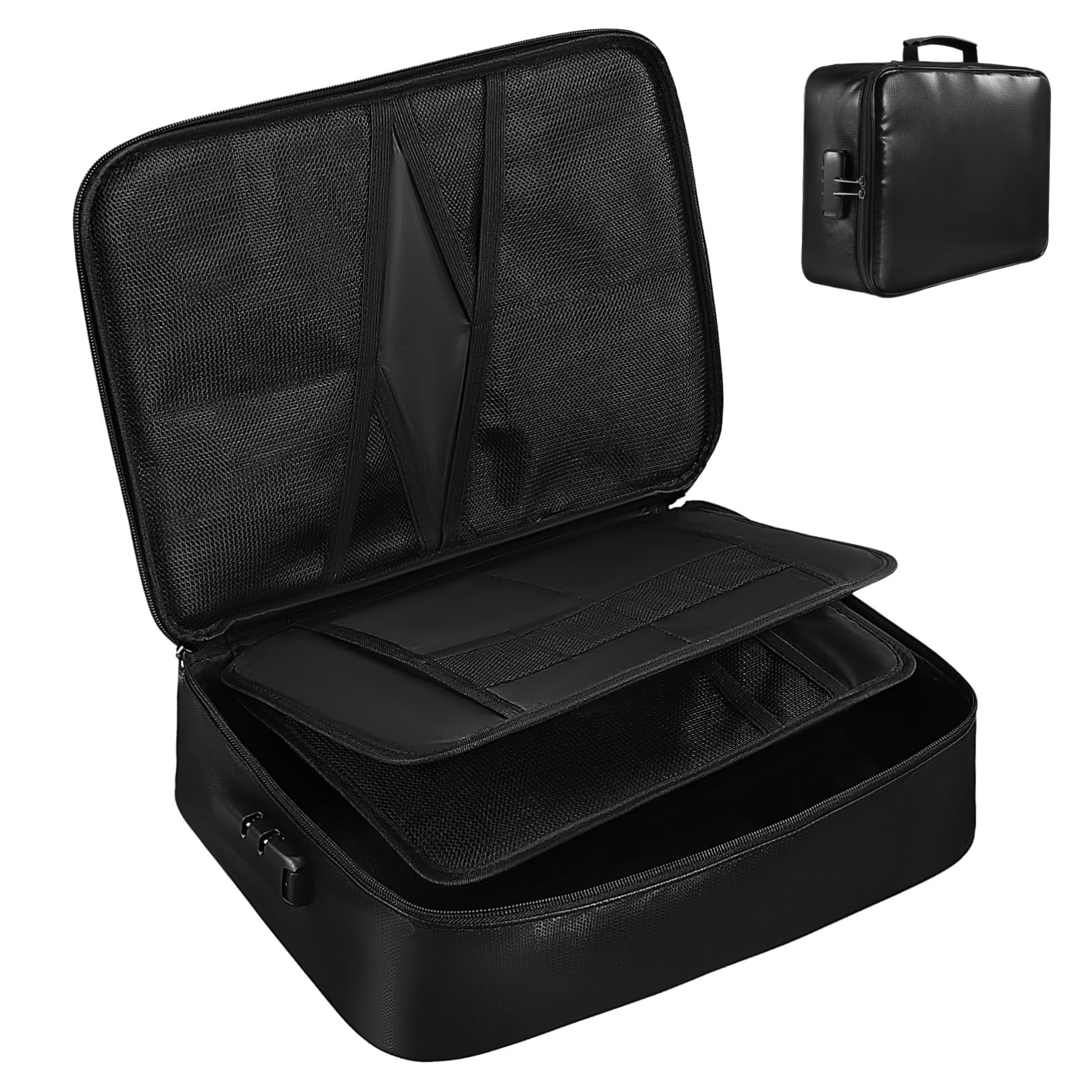 Organizador De Documentos Ignífugo y Portadocumentos Para Pasaportes Certificados y Archivos Accesorio De Viaje Portátil Compartimentos Múltiples