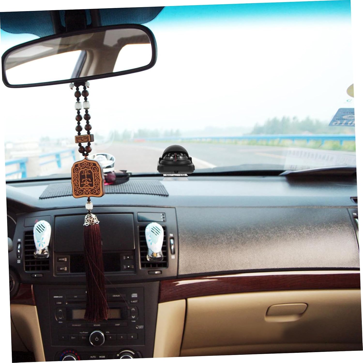 SOLUSTRE Car Compass Ball Declination Auto Compass for Easy Navigation Cars Boats and Trucks Durable Dashboard Mount Compass for Accurate Directional Guidance
