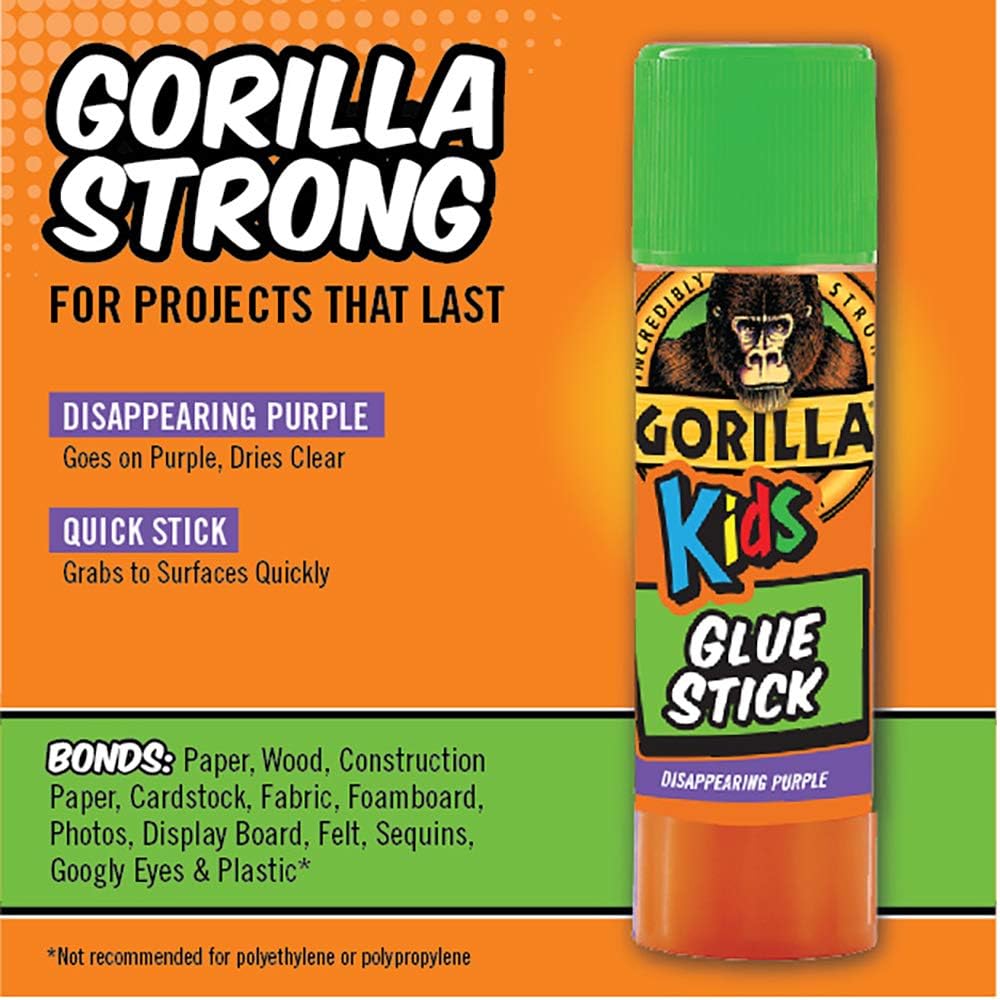 Gorilla Kids Disappearing Purple Glue Sticks, Two 6 Gram Sticks, (Pack of 1)