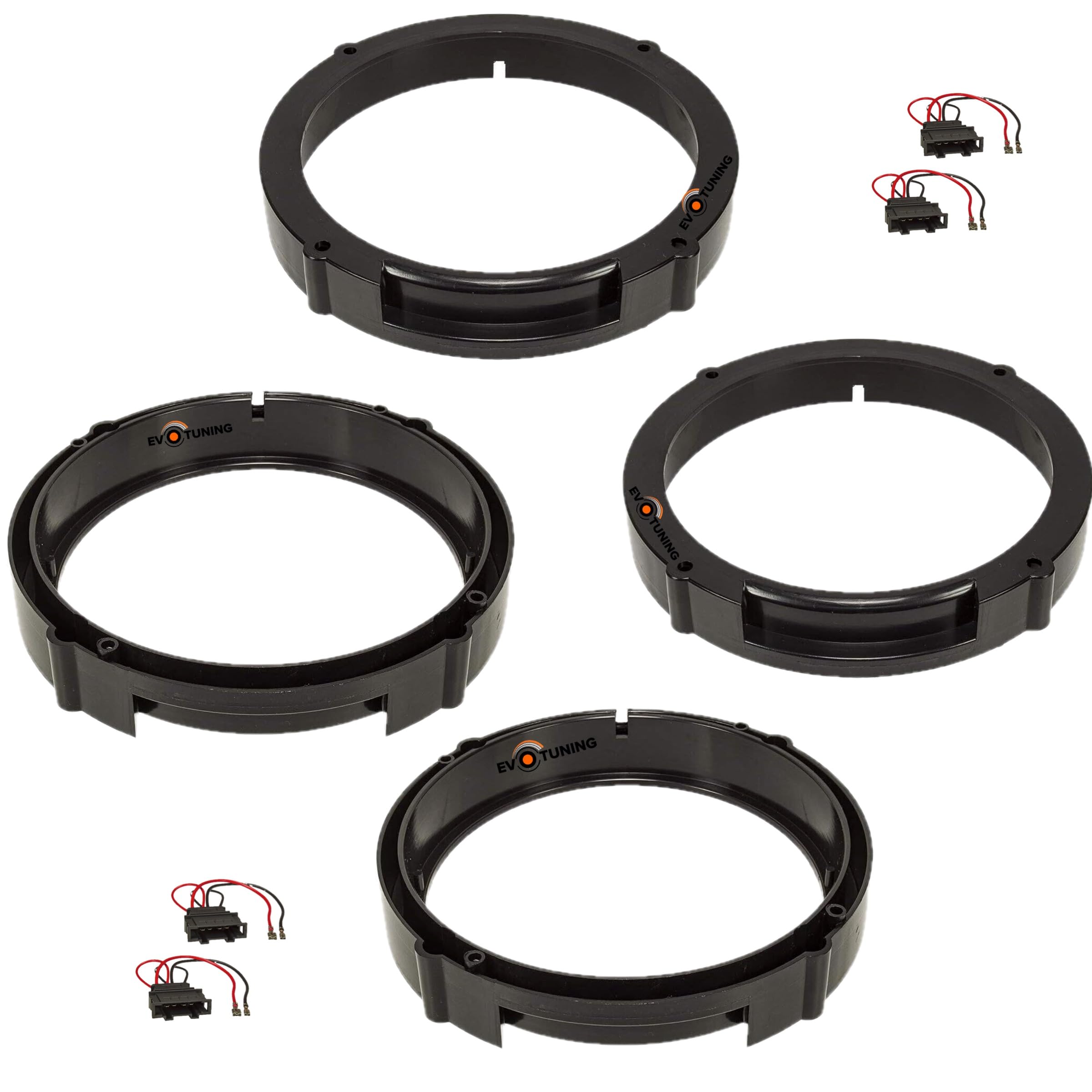 Kit 6 Casse Altoparlanti per VW Polo 9N 6R 6C dal 2001 al 2024 Anteriori e Posteriori compatibile con Alpine Sxe1750S Sxe1725S Set 2 Woofer 2 Tweeter 2 Coassiali 4 Anelli Adattatori 4 Cavi