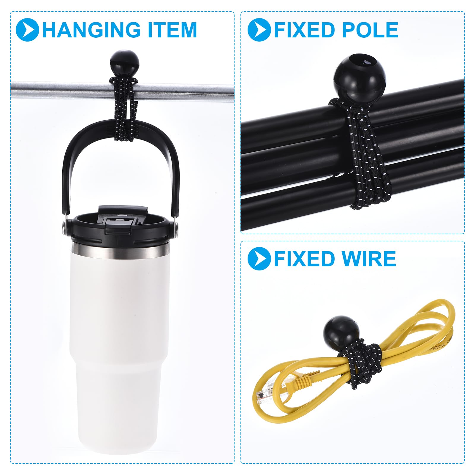 PATIKIL 12 Inch Tarp Ball Bungee Cord - Image 4
