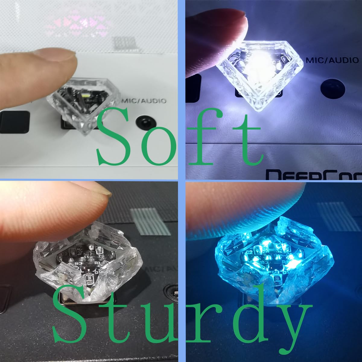 CTRICALVER Mini luce notturna, USB quadrata (touch) bianca (4 pcs) piccola luce di emergenza 5V/1A, luce ambientale USB, materiale PC, adatta a varie prese USB come power bank e automobili