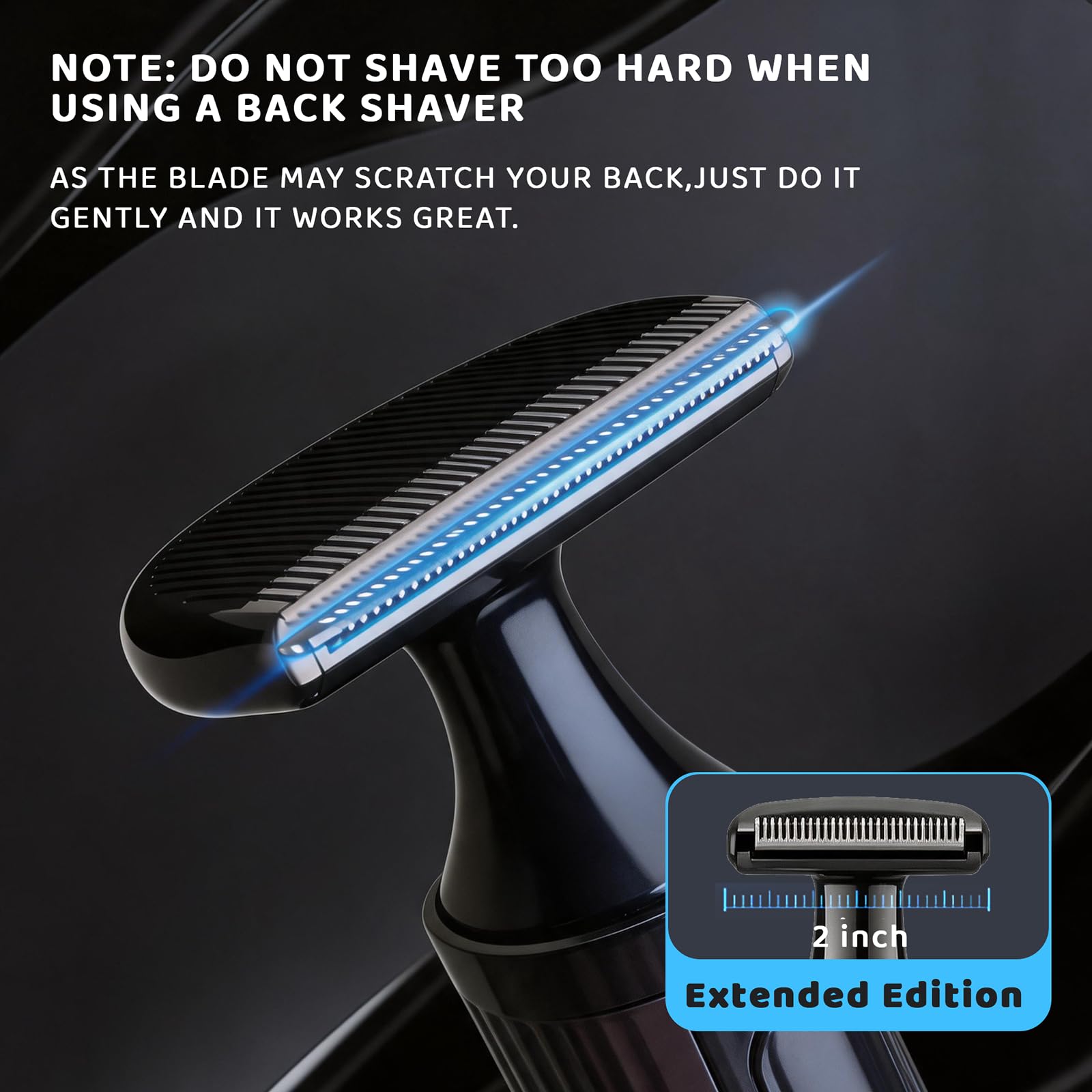 Rasoio per la schiena da uomo, kit elettrico per la toelettatura del corpo con manico di estensione regolabile, set di trimmer 4 in 1 (corpo, viso, naso, capelli), impermeabile IPX6, display a LED e