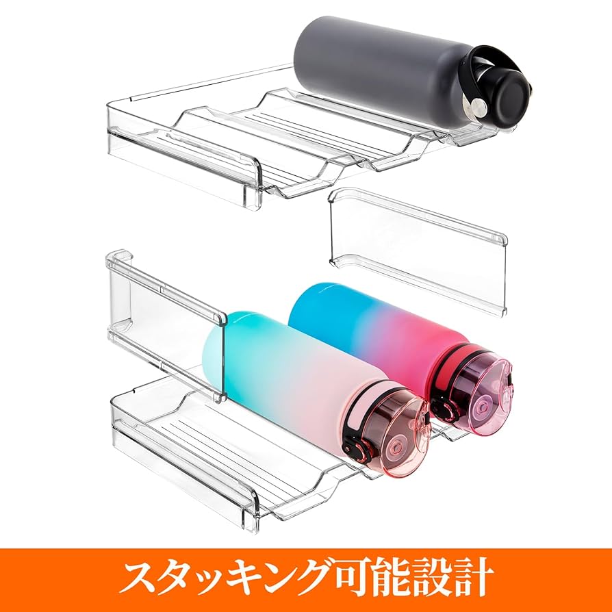 積み重ね可能なウォーターボトル収納　4パック Amazon｜Lifewit 積み重ね可能なウォーターボトル収納ラック