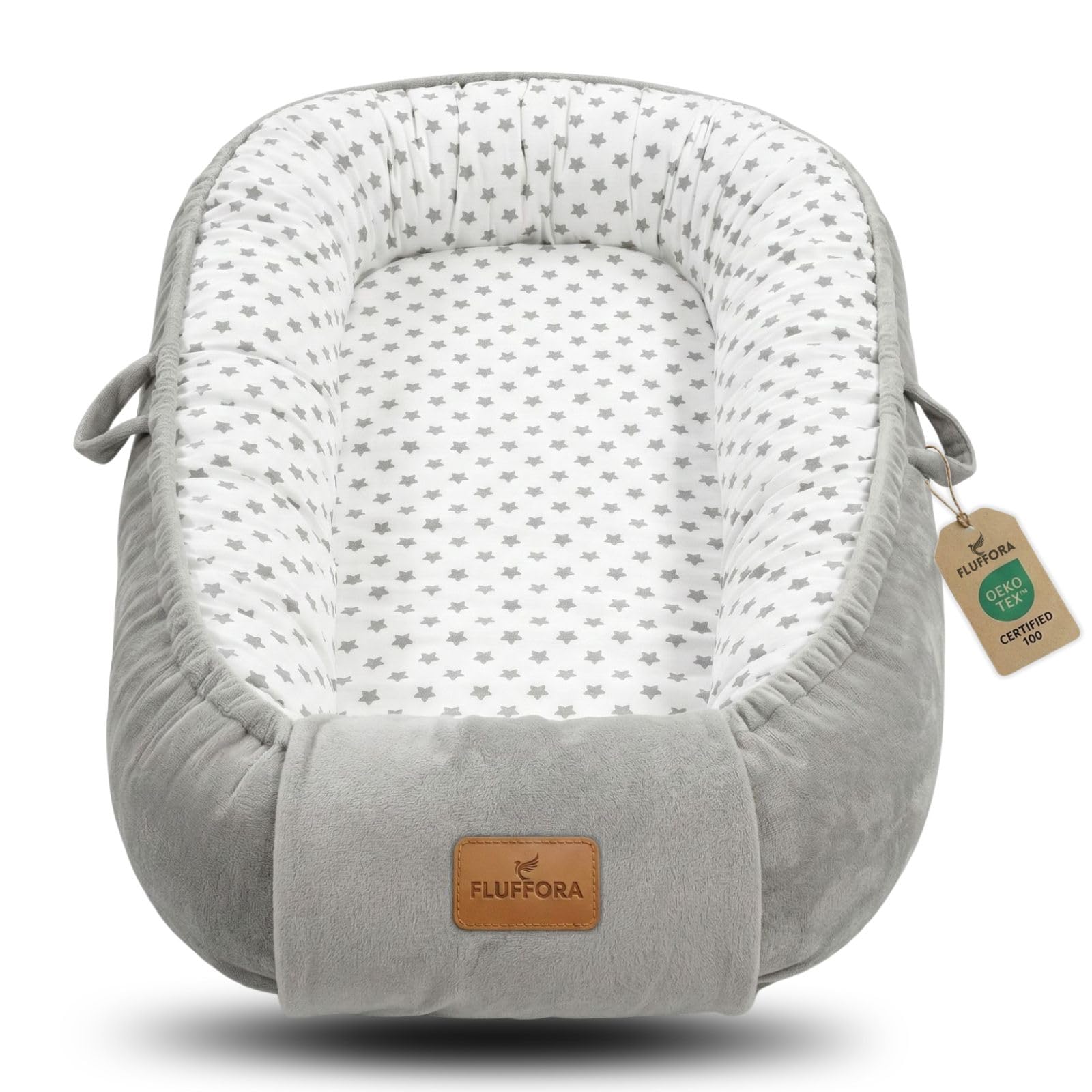FLUFFORA® Baby Nest Pod for Newborn | Baby Lounger for 0-12 Months Boys Girls | Portable Baby Nest for Travel | Next to Me Crib Alternative | Newborn Essentials | Soft Baby Cot Bed Mattress