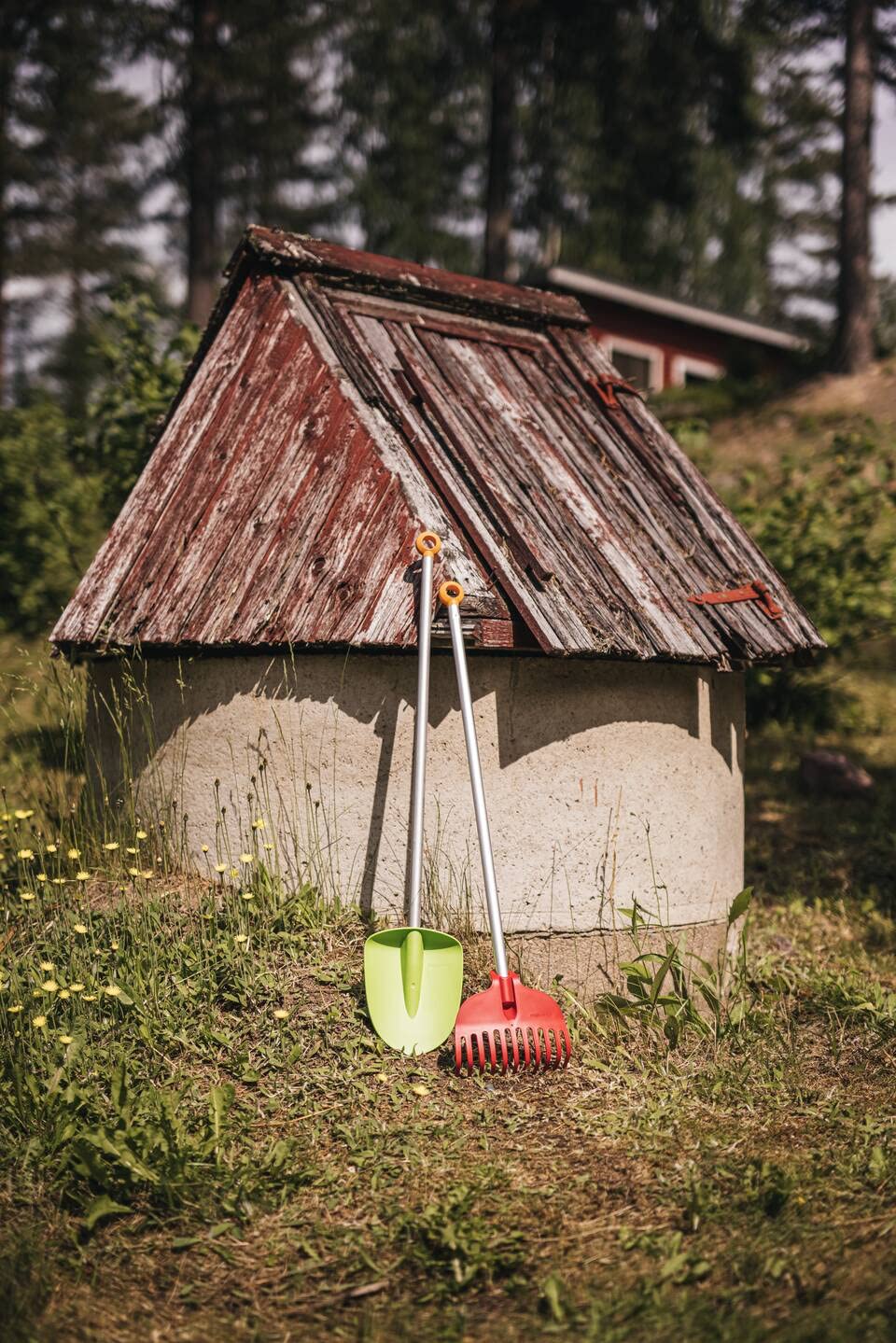 Fiskars Pala per bambini, Lunghezza: 91 cm, Testa in plastica/Manico in alluminio, Verde/Arancione, MyFirst Fiskars, 1001420