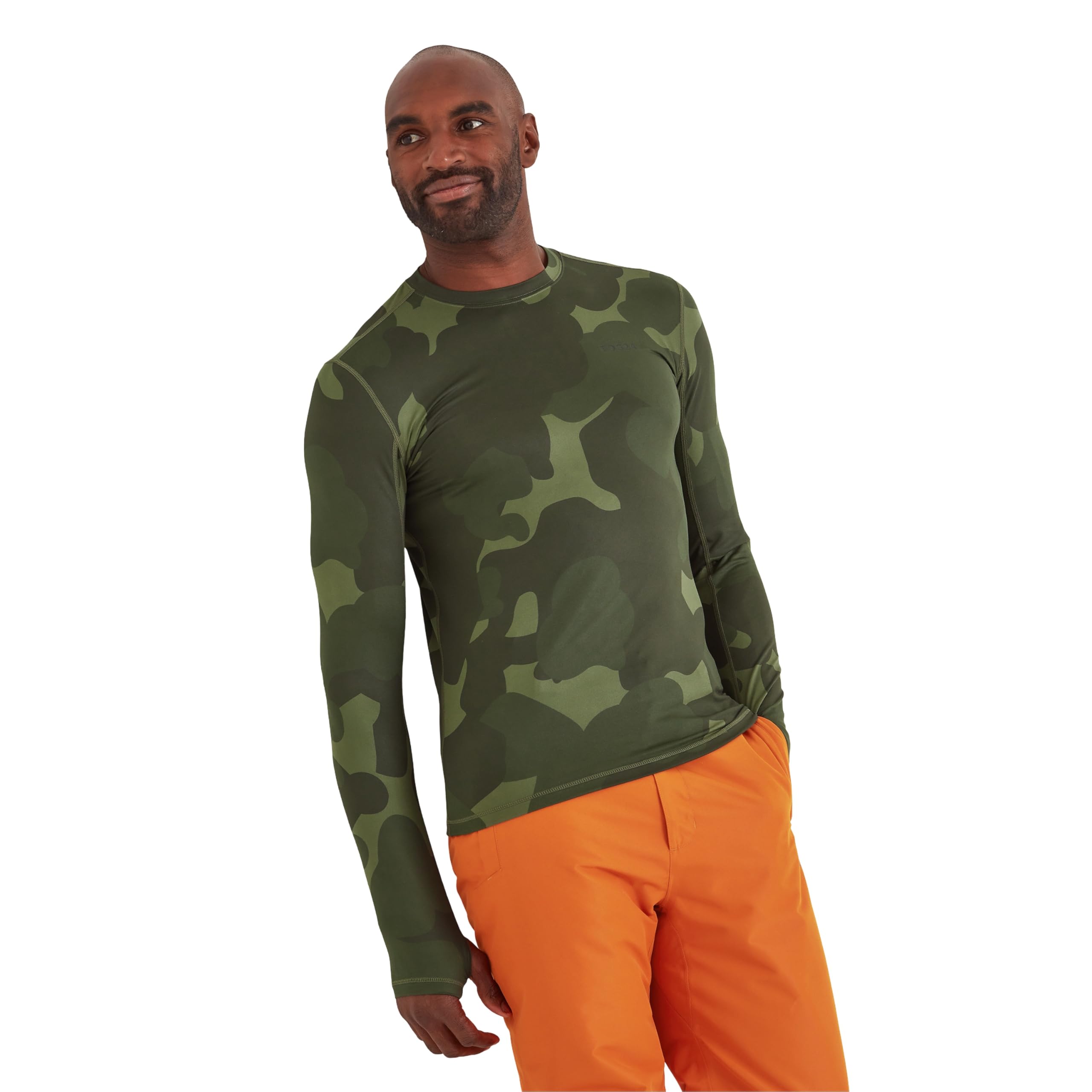 TOG24 Mens Snowdon Camo Thermal Base Layer Crew Neck - Khaki - Size M