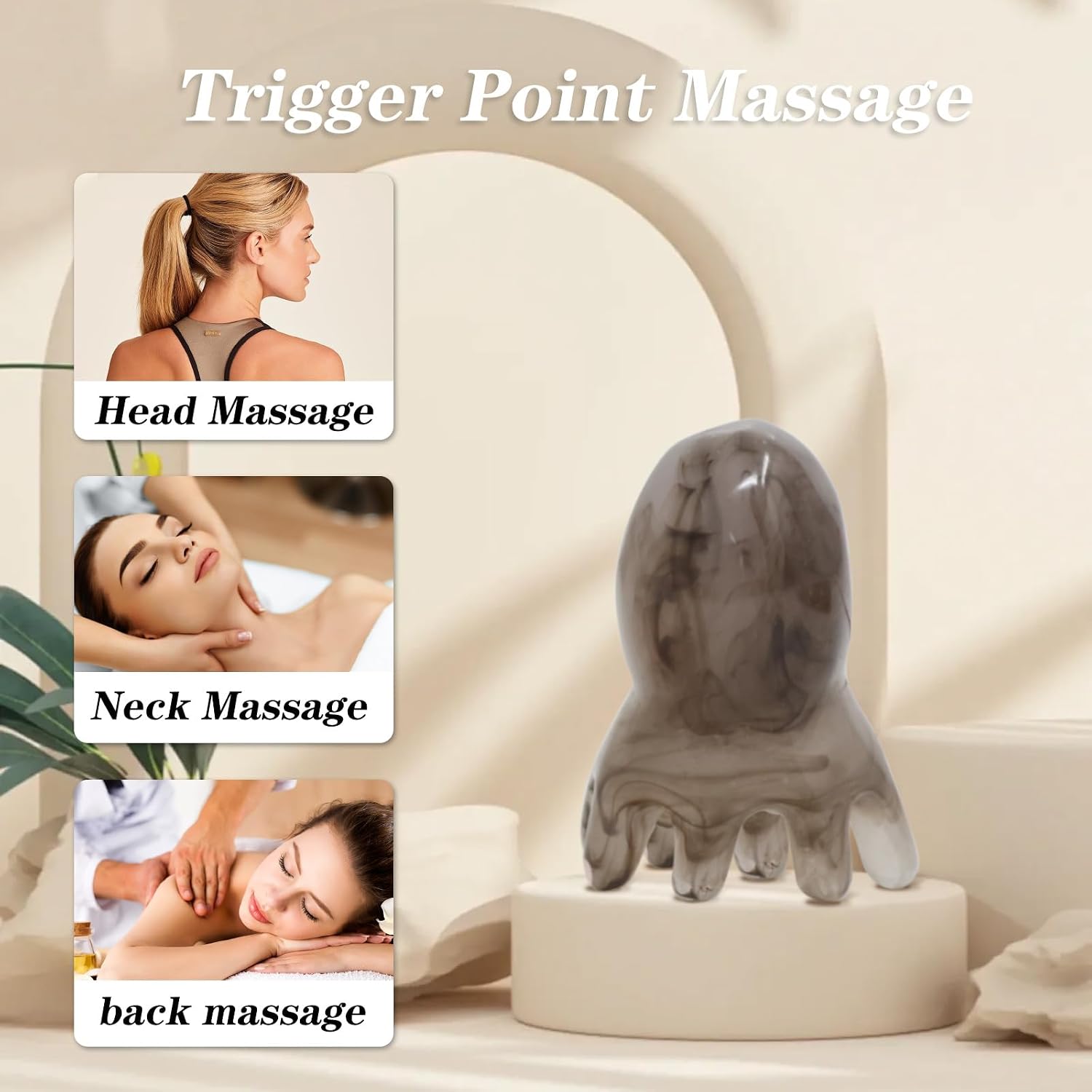 yueton 2PCS Octopus Scalp Massager Gua Sha Head Body Relaxing Creative 8 Tentacles Head Scratcher Fun Massage Tool Comb for Women Men