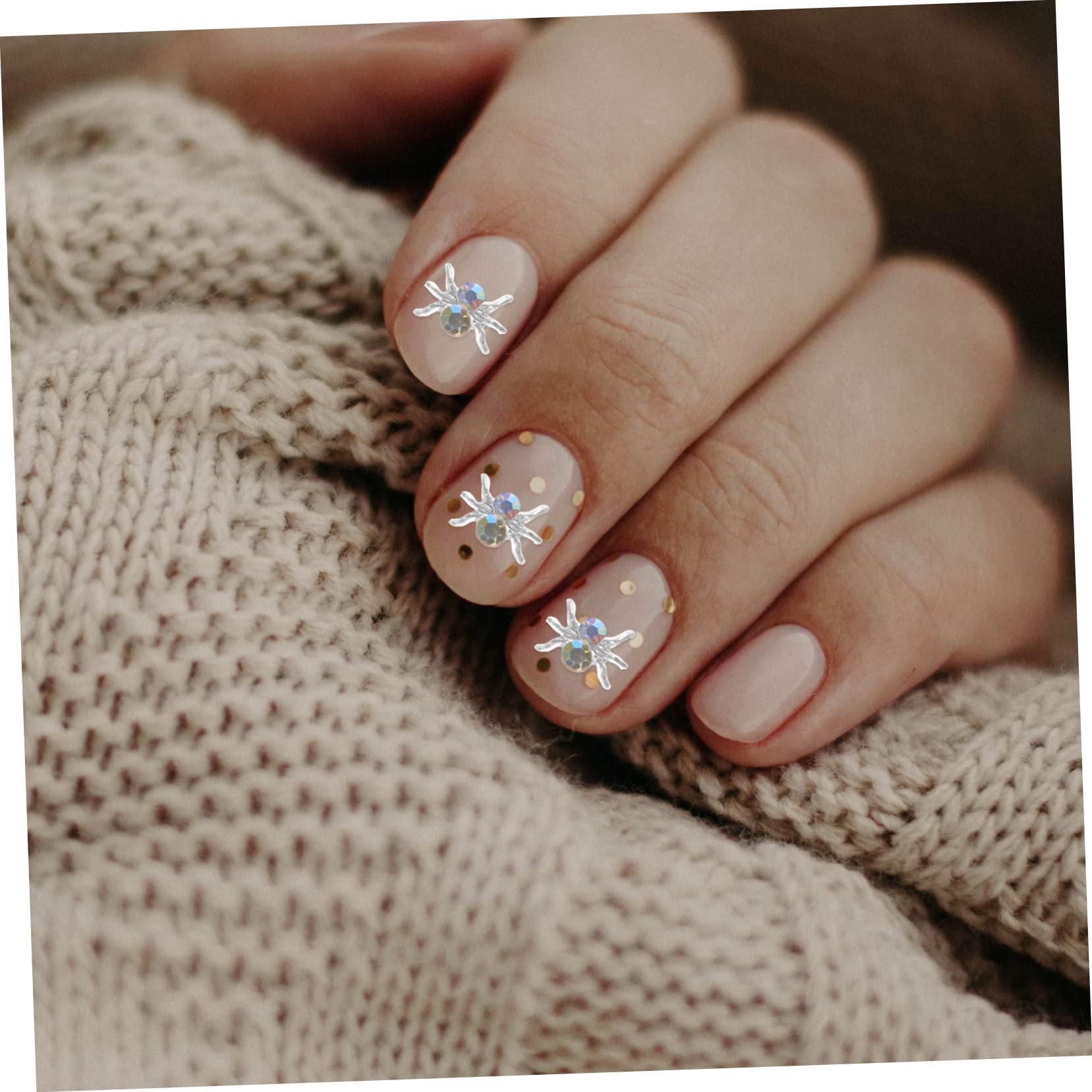 Healeved 500 Pièces Bijoux d'art d'ongle d'araignée Décoration ongles araignée Charms ongles araignée charmes d'ongles 3d manucure charmes pour ongles charmes d'araignée pour les ongles