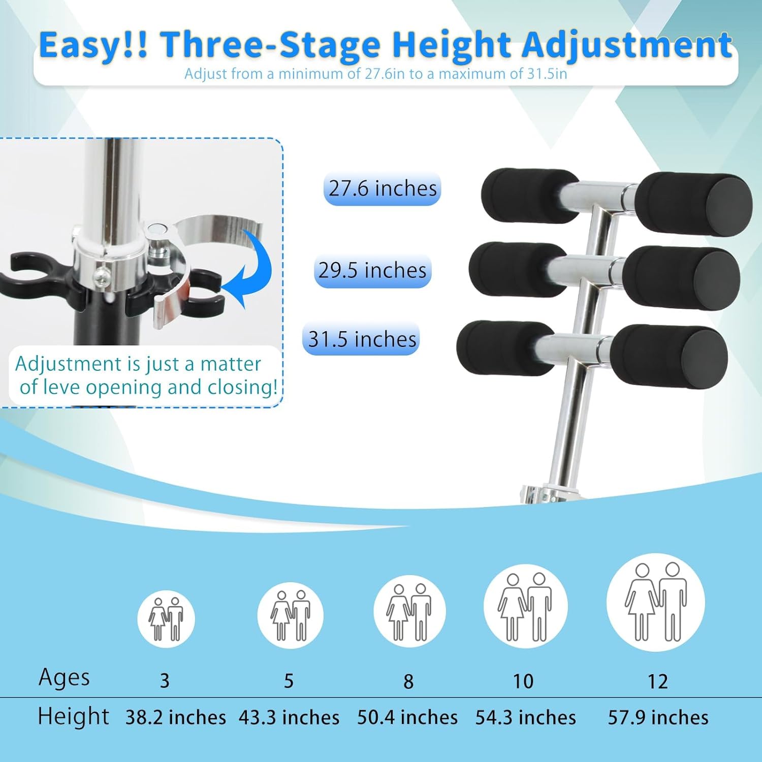 Scooter for Kids with Light up Wheels, 3 Adjustable Levels, Rear Brake Black