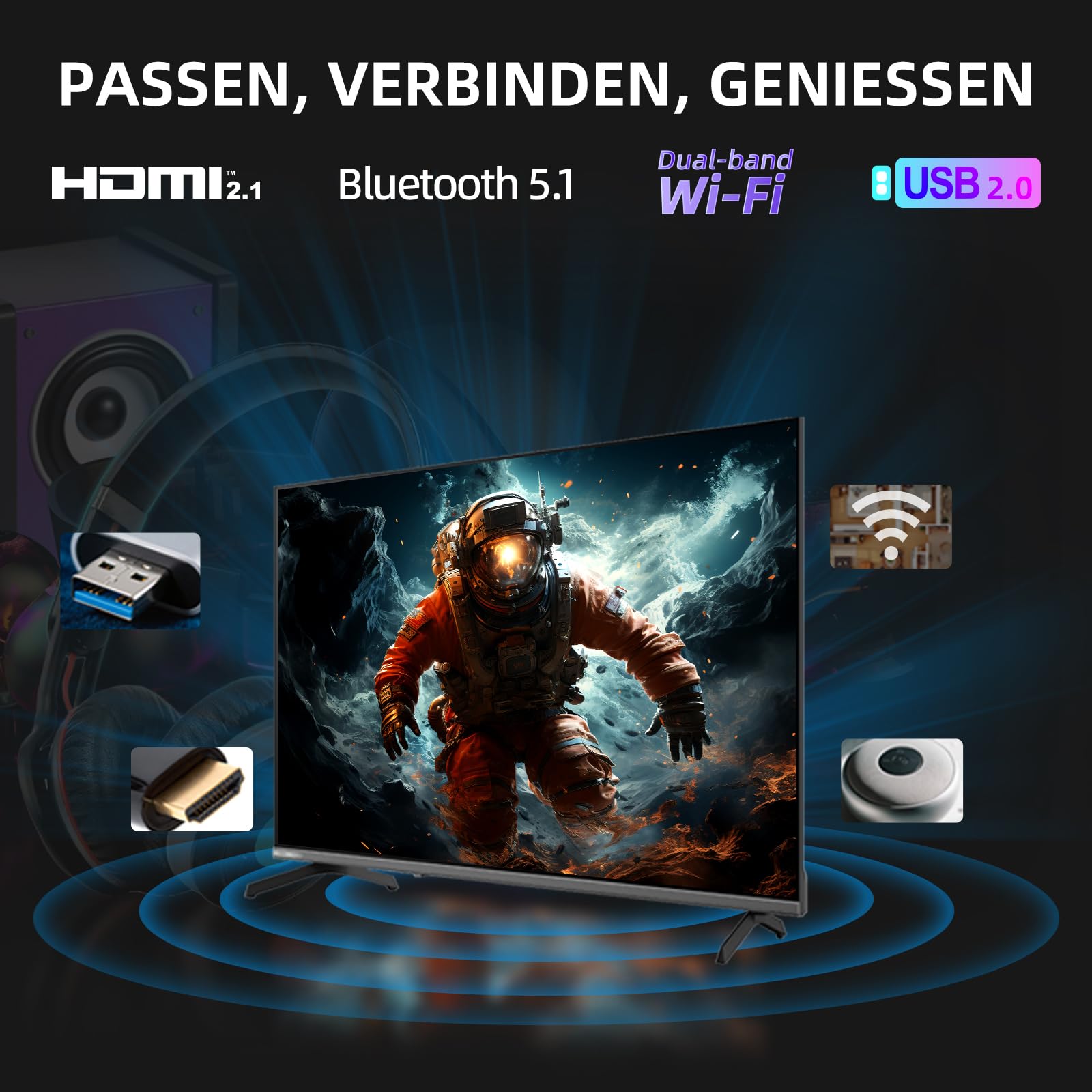 CHiQ 43 Zoll 4K UHD QLED Smart Google TV, ALLM & VRR für Spiele, MEMC | Kompatibel mit Apple AirPlay, HDR10, Sprachsteuerung, Ultra-dünnes Metal-Design, Dolby Audio, 2.4G/5G WLAN, U43QST