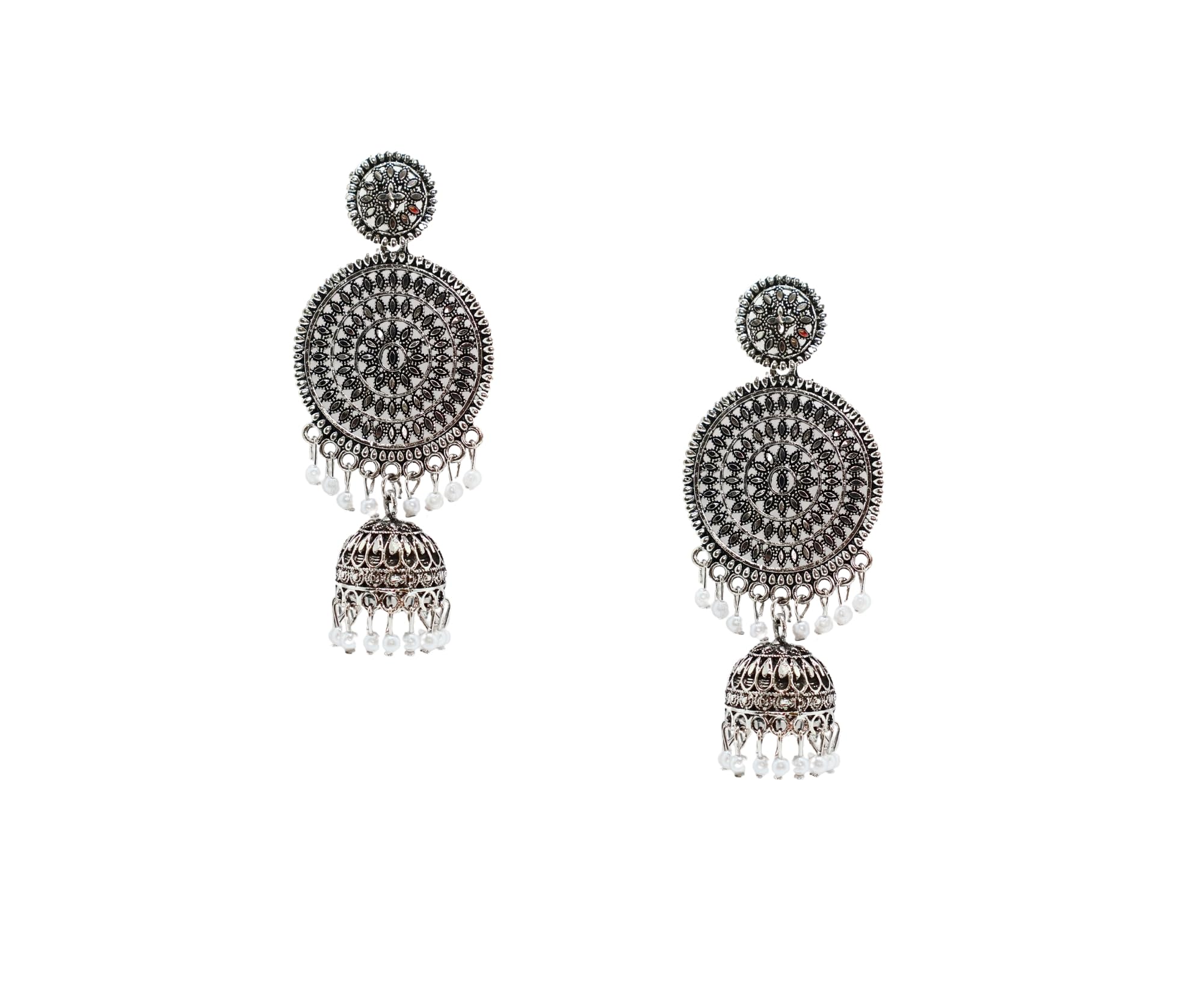 Suneez Nest oxidised silver jhumka earrings for women and girls Oxidised Silver Jhumka Earrings with Intricate Floral Design, for Women(Style-007) (B0DCTLYK4C) Amazon Price History, Amazon Price Tracker