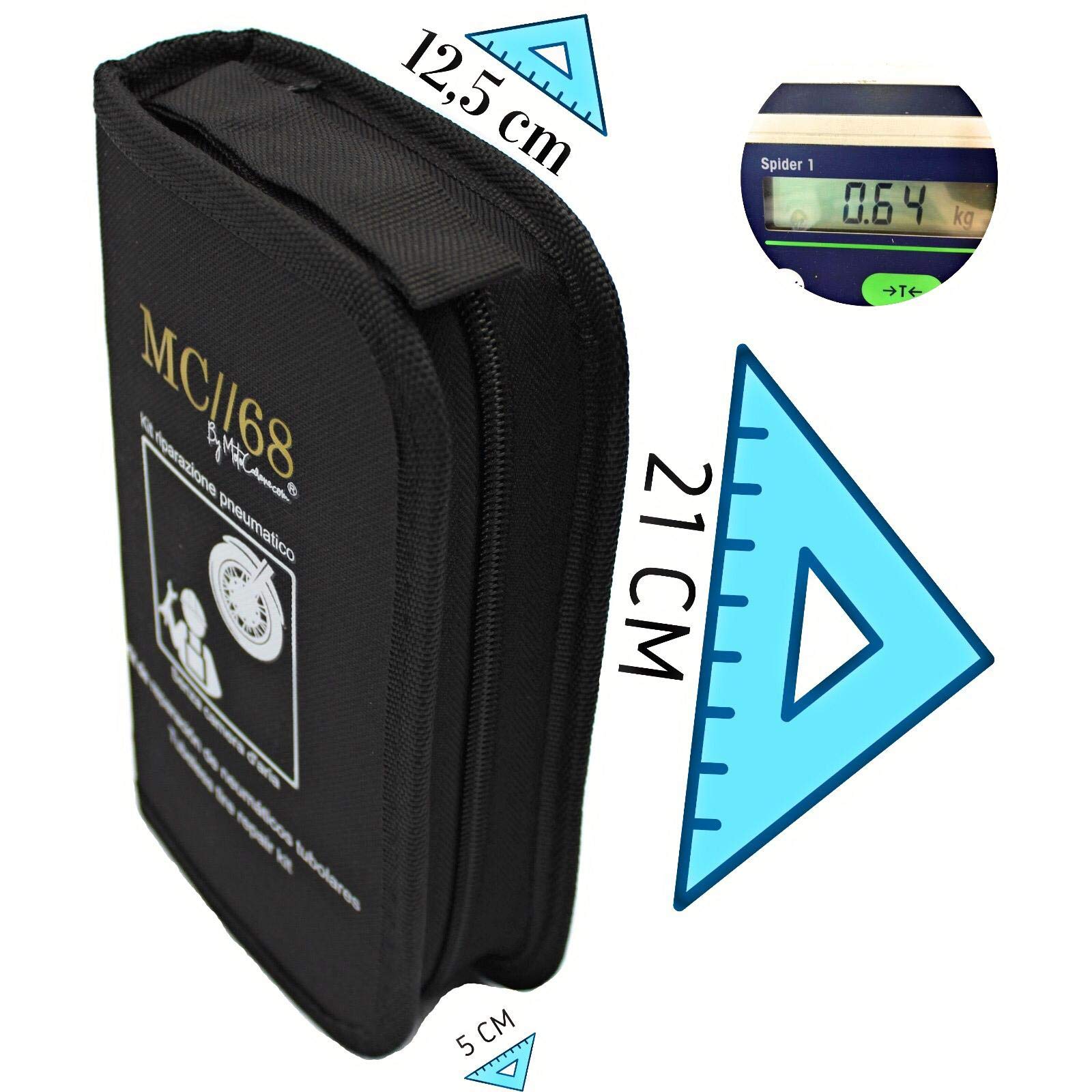 Kit Riparazione Gomme Tubeless Per Moto E Auto - Con 3 Bombolette CO2, Mastice E Attrezzi - Foto 6