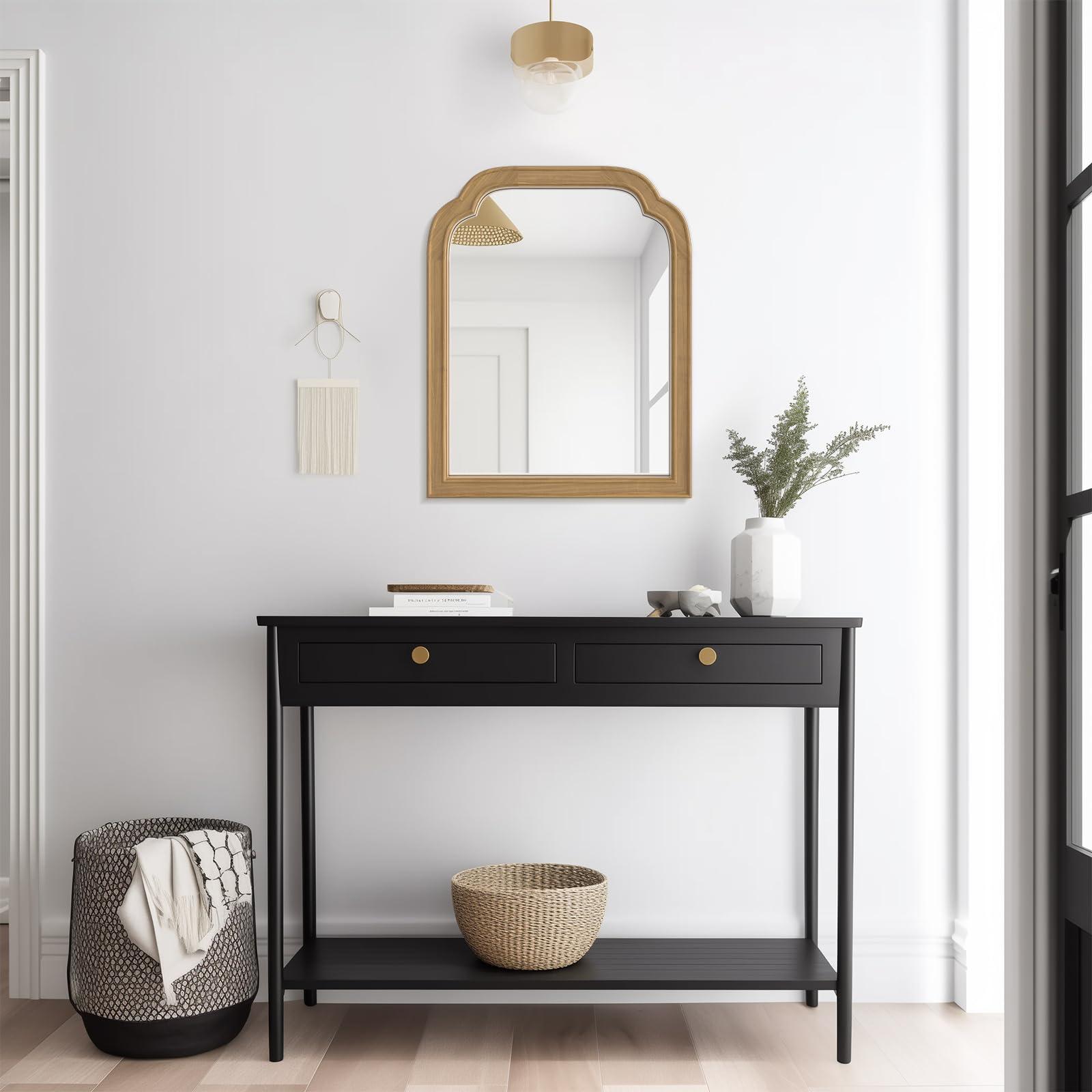 【新品未使用】WALL MIRROR RO-011〈OAK〉SAC WORKS 新品未使用】WALL MIRROR RO-011〈OAK〉SAC WORKS Oak Wall