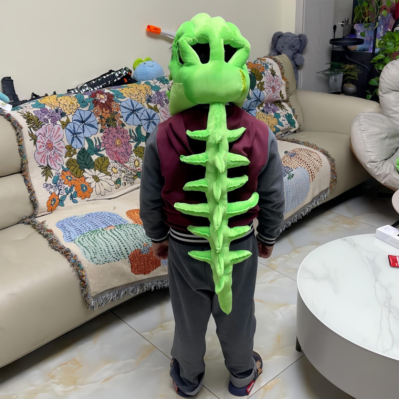 Kostium szkieletu dinozaura – ubranie, 152 × 102 cm, strój zwierzęcy, poliestrowy kostium szkieletu z blaskiem, Halloween, projekt ciała, odzież sceniczna na imprezy tematyczne