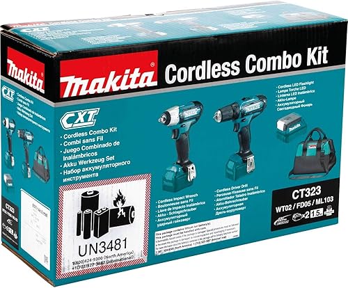 Miniatura 8 de Makita CT323 12V Max CXT - Kit combinado inalámbrico de iones de litio de 3 piezas (1.5Ah)