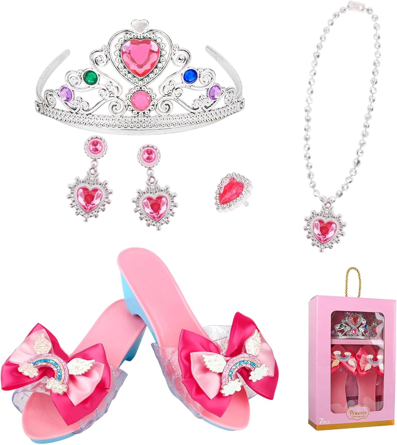 Girls Dress Up Toys,5-Piece Cosplay Kit,Princess Dress Up Shoes Set | for Playtime Birthday Carnival Halloween Stage Performances Recital School Event