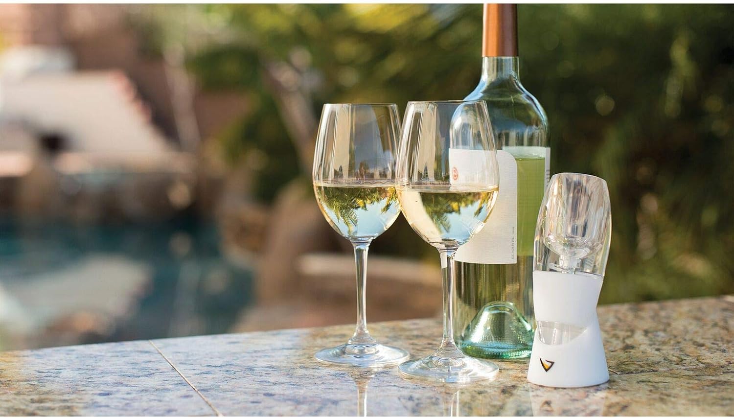 Vinturi Classic Essential Wine Aerator Pourer and Decanter Provides Enhanced Flavors with Smoother Finish Features Easy to Grip Silicone Body and No-Drip Stand, White - Image 3