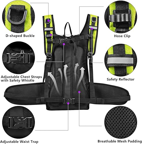 Miniatura 4 de Mochila de hidratación aislada con bolsa de agua a prueba de fugas de 3 L, sin BPA, mantiene los líquidos frescos hasta 5 horas, mochila para