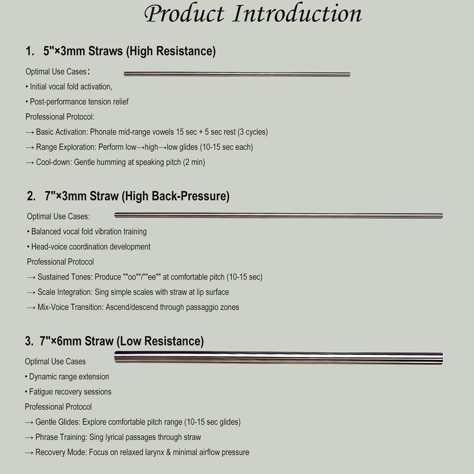 Singing Straw Vocal Trainer Kit - 4 Metall Strohhalme SOVT Tool mit Reinigungsbürste & Bambus Travel Tube Gesangstrainer für Gesang Stimmtraining Therapie Hilfe Tragbar für Sänger Lautsprecher Trainer