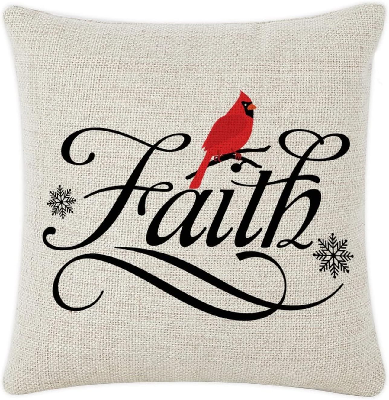 Faith Square Accent Decorative Pillow Cover with Saying