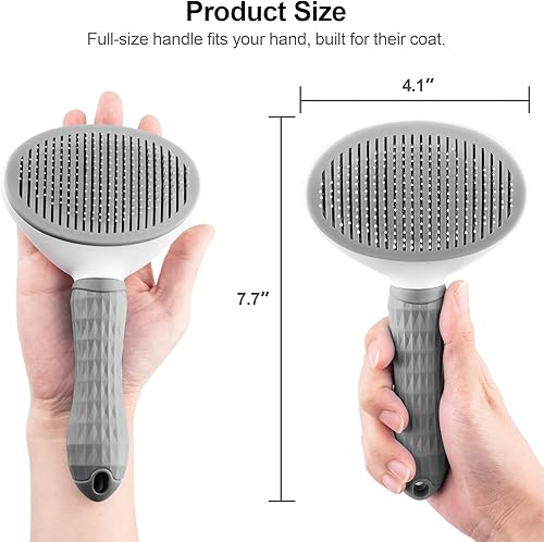 Vista 12 de Depets Cepillo de limpieza autolimpiante, cepillo de pelo suelto fácil de quitar, herramienta de masaje para mascotas adecuada para mascotas con Azul