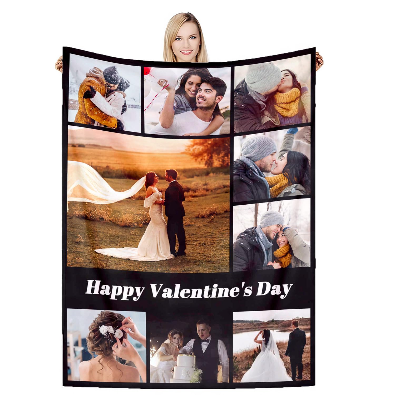 DSSHENGDS Best Mum Gifts，Personalised Blankets For Birthday，Personalised Couples Blanket，Personalised Photo Gifts For Mum Girlfriend Her Him Anniversary Christmas-I-150 * 230CM