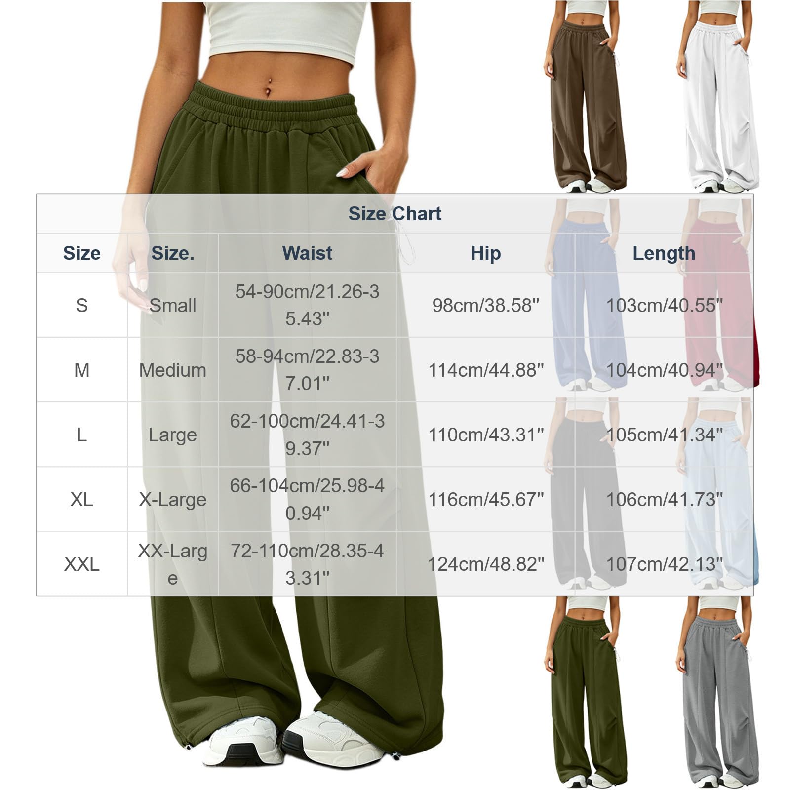 Pantaloni Sportivi Donna Pantaloni a Gamba Larga con Elastico in Vita Pantalone Jogger con Coulisse Comodi Pantlone Cotone Morbidi Casual Pant Baggy Tinta Unita Pants Lunghi per Yoga e Fitness