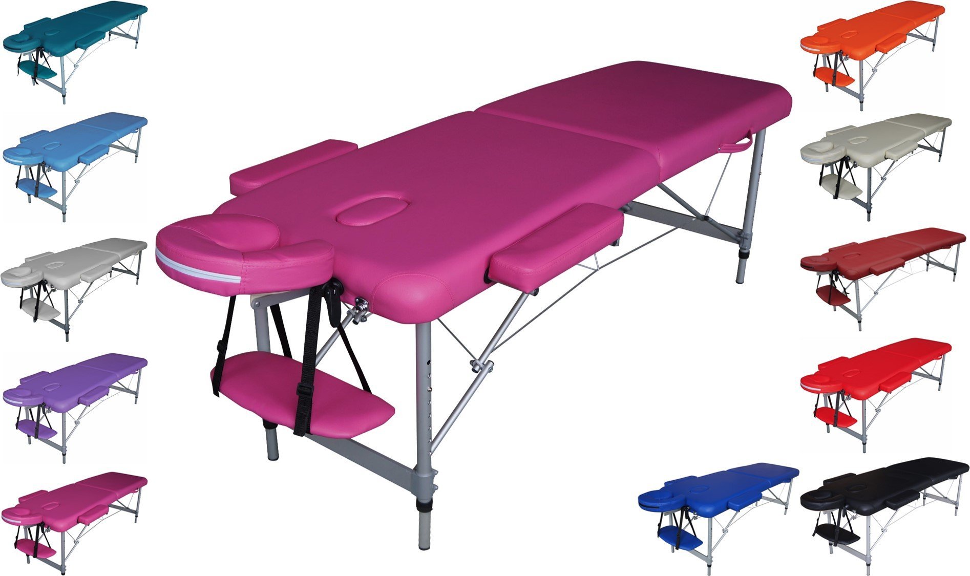 Polironeshop Titano Camilla portátil Ligera Aluminio para Masaje estética NO Respaldo (Rosa)