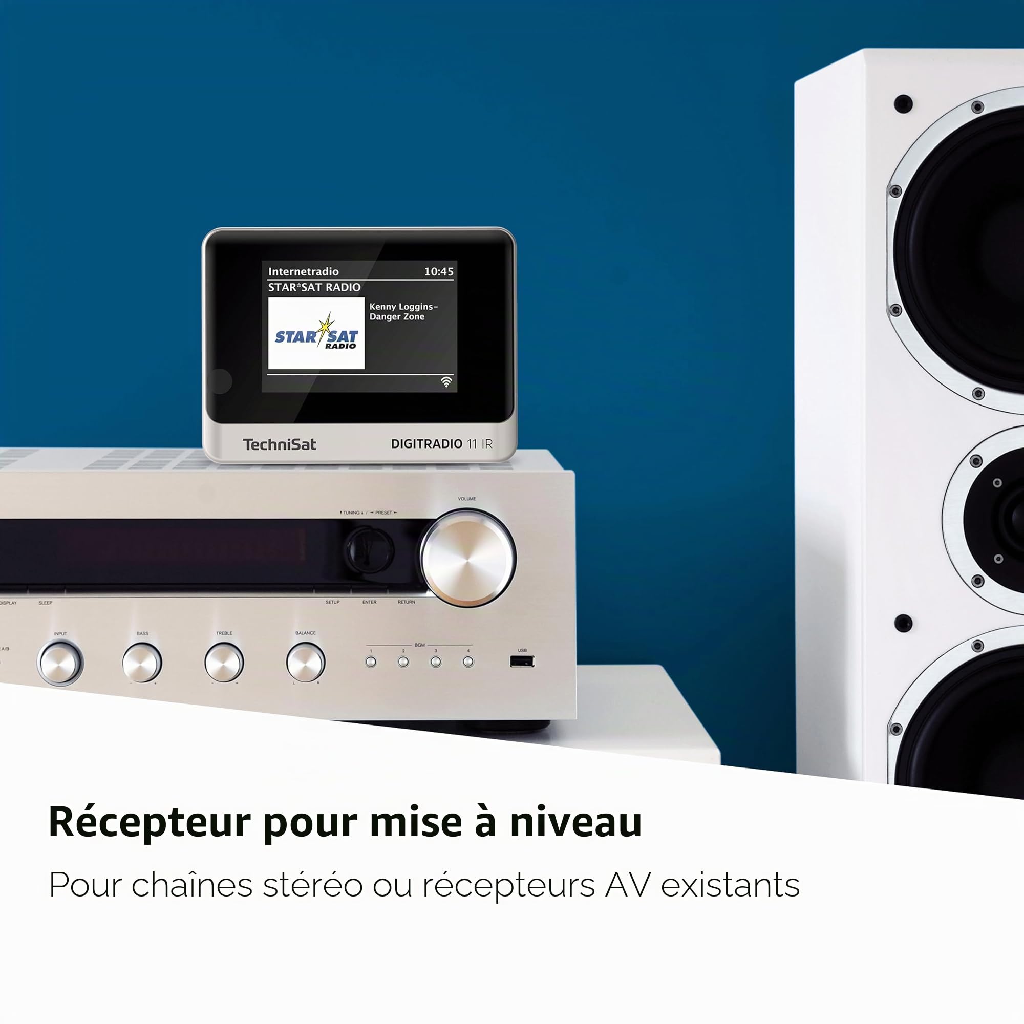 TechniSat DIGITRADIO 11 IR Adaptateur Dab+ et Radio Internet (Wi-FI, écran Couleur, Bluetooth, télécommande, réveil, sans Haut-Parleur, idéal pour la Mise à Niveau des systèmes Hi-FI existants)