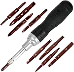 19-in-1 Ratcheting Multi-Bit Screwdriver Set, Magnetic Tip Screwdriver with Double-End Bits Storage, All-in-One Screwdriver Kit for Home Repair, DIY, Electronics & Automotive-Red