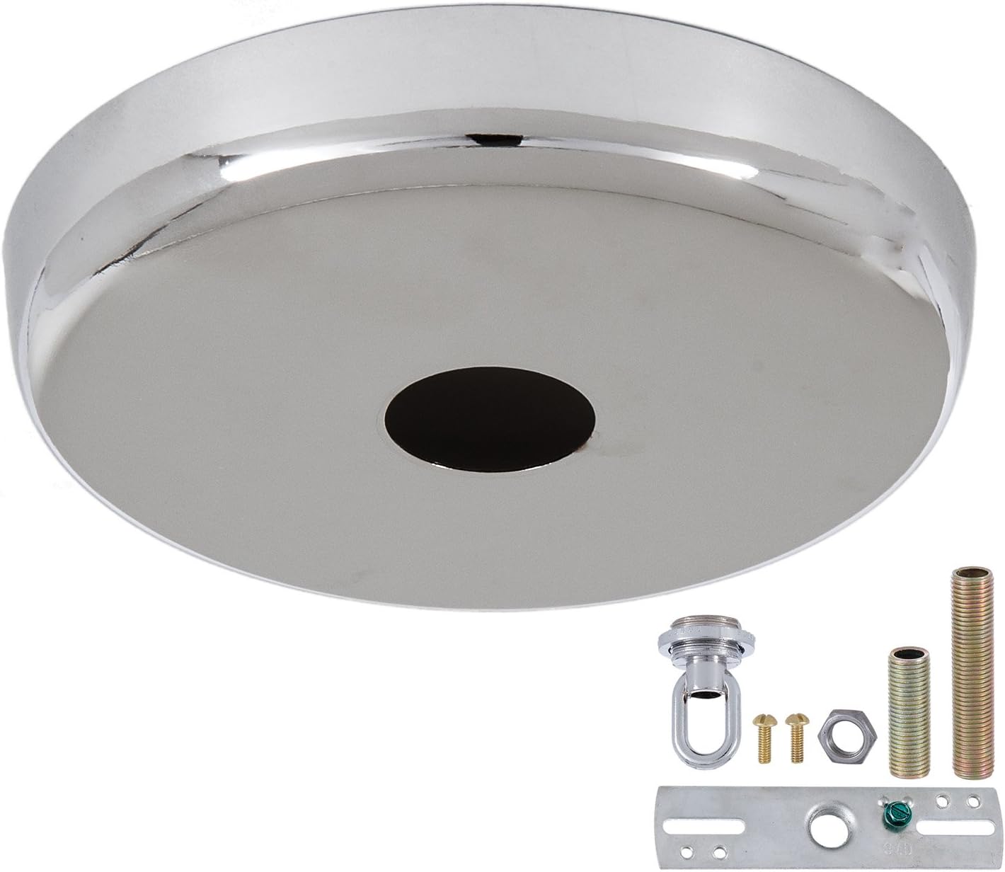 B&P Lamp® Rounded Ceiling Light Canopy Plate Kit (Nickel)
