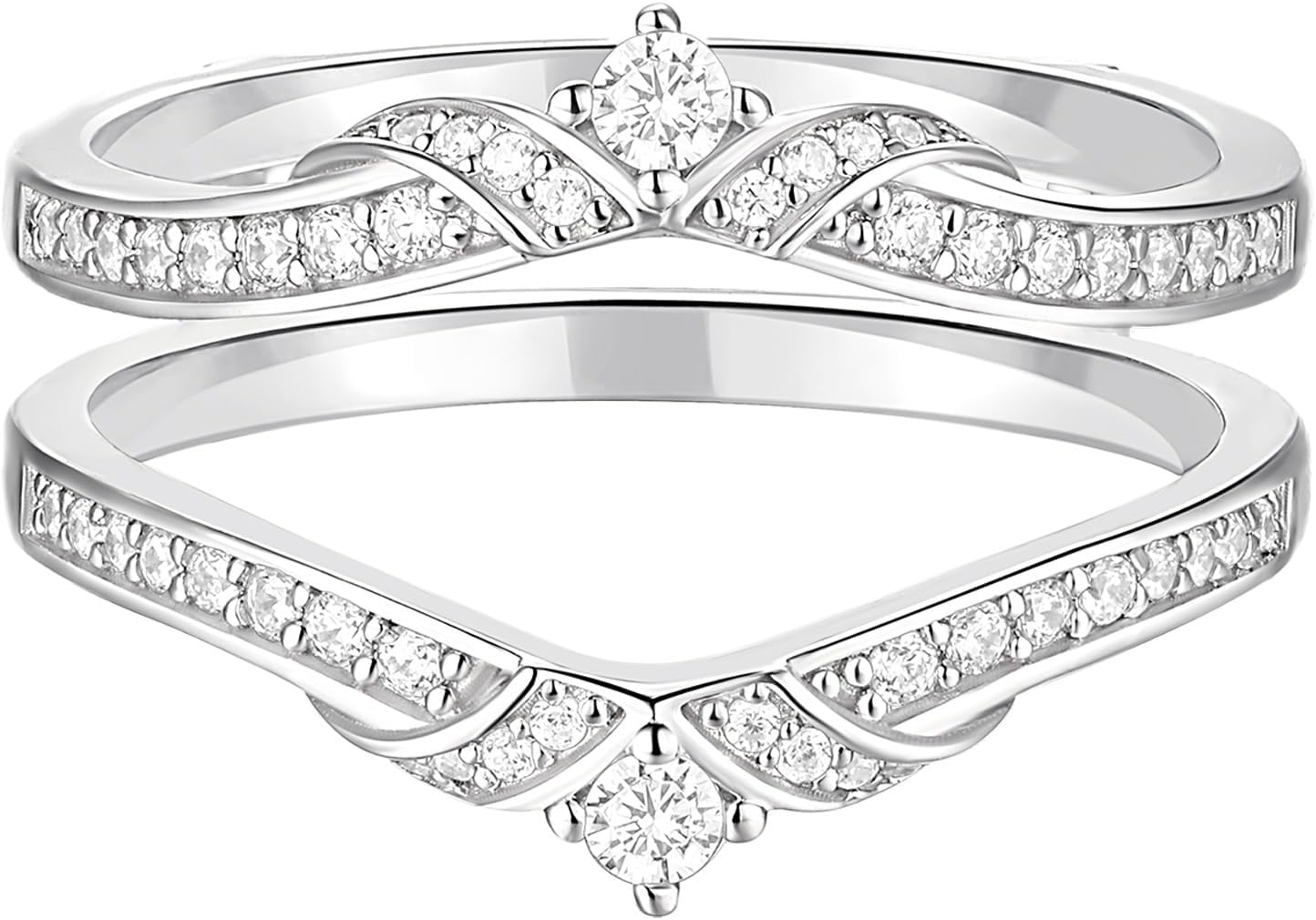 Moissanite Wedding Ring Enhancers for Engagement Rings for Women Size 4-12