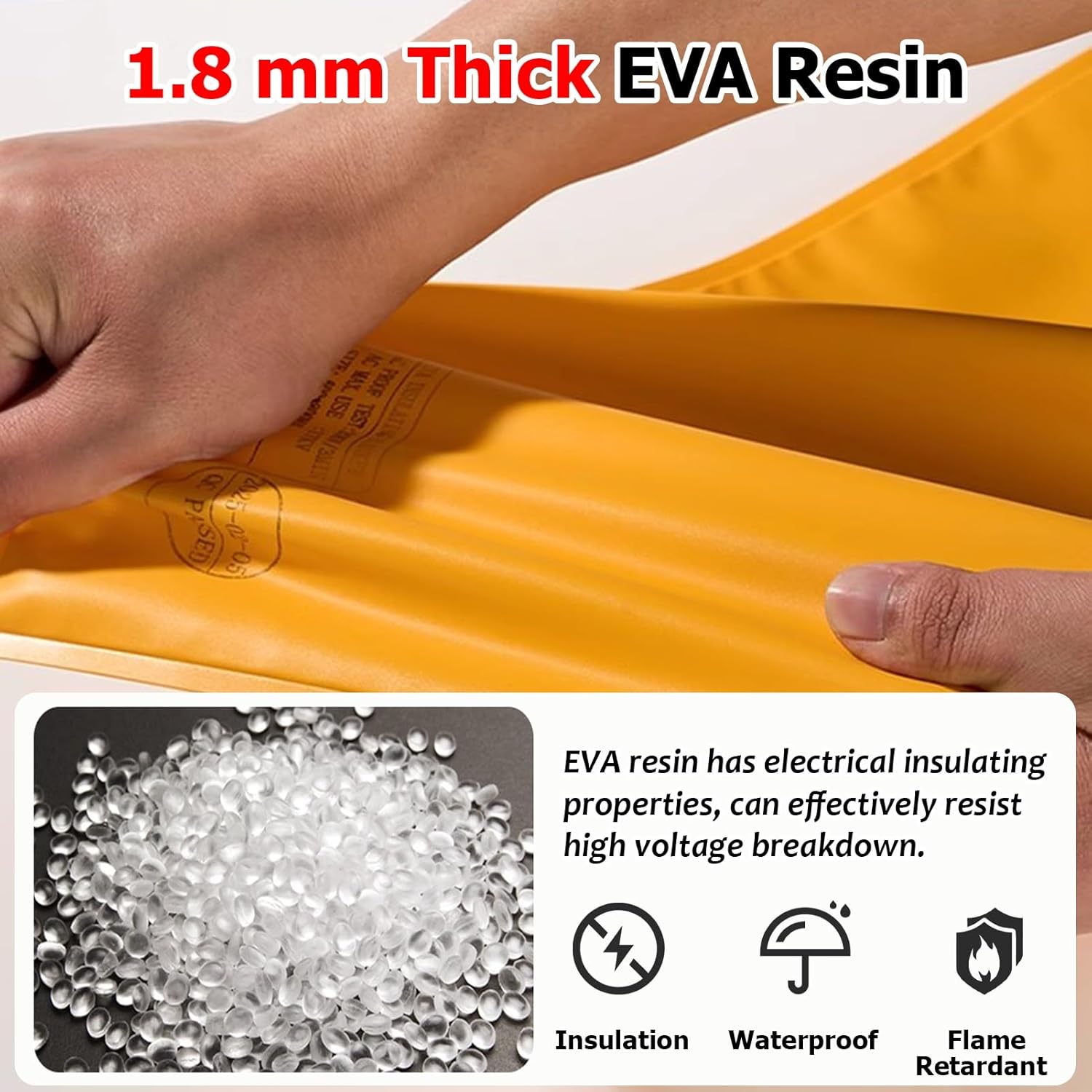 High Voltage Electrical Insulating Blanket, 0.4kV 10kV Safety Insulation Mat for Substation, Commercial EVA Anti Electrocution Insulated Blanket(0.4 kV,100x90cm(39 3/8" x 35 3/8"))