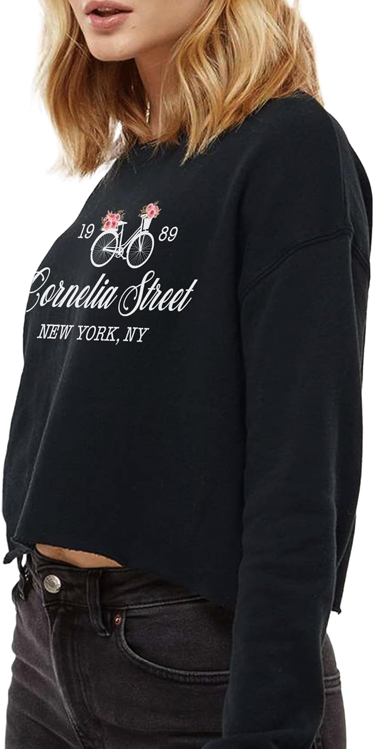 TEEAMORE Custom Women's Lightweight Crop Crewneck Sweatshirt Stylish & Cozy Fit 2-Side - Image 2