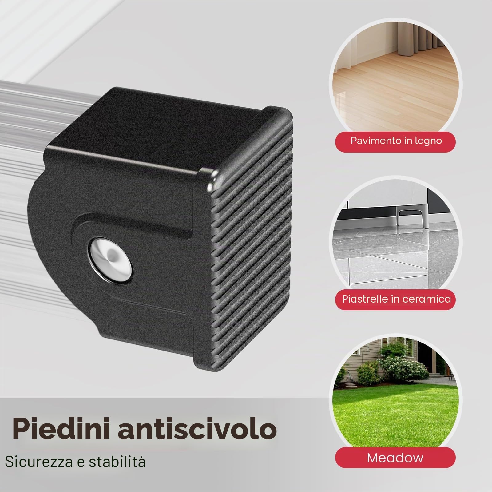 KINGRACK Piattaforma di lavoro pieghevole in alluminio portatile, cavalletti da lavoro antiscivolo con serrature di sicurezza per casa garage, trabattello portata di 150 kg, Argento e rosso