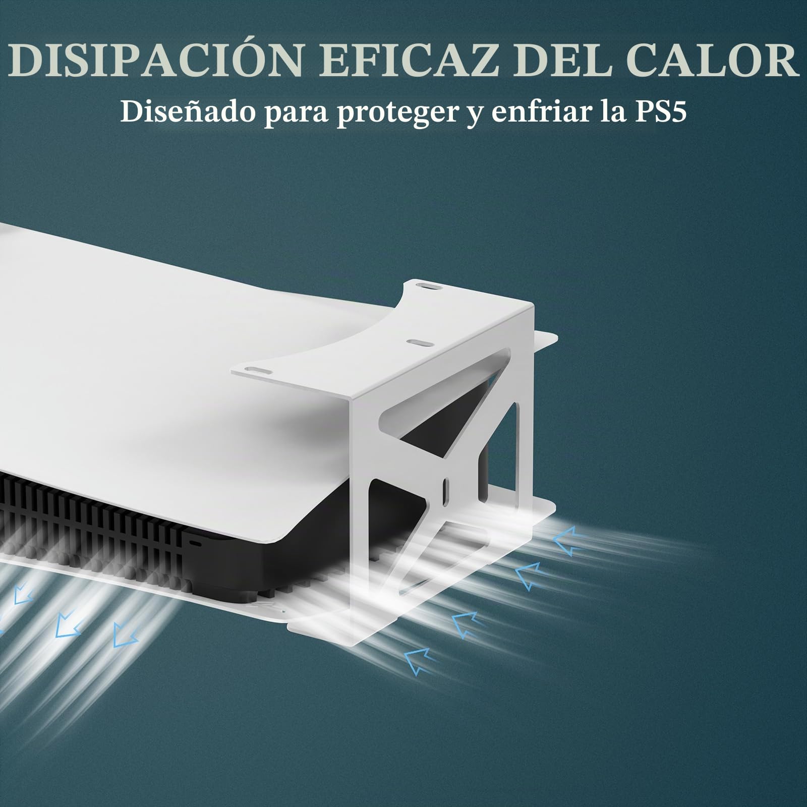 Geekria Soporte para Consola Sony PlayStation 5, Aluminio, Apto para Accesorios de Juegos de Disco PS5 (Blanco)