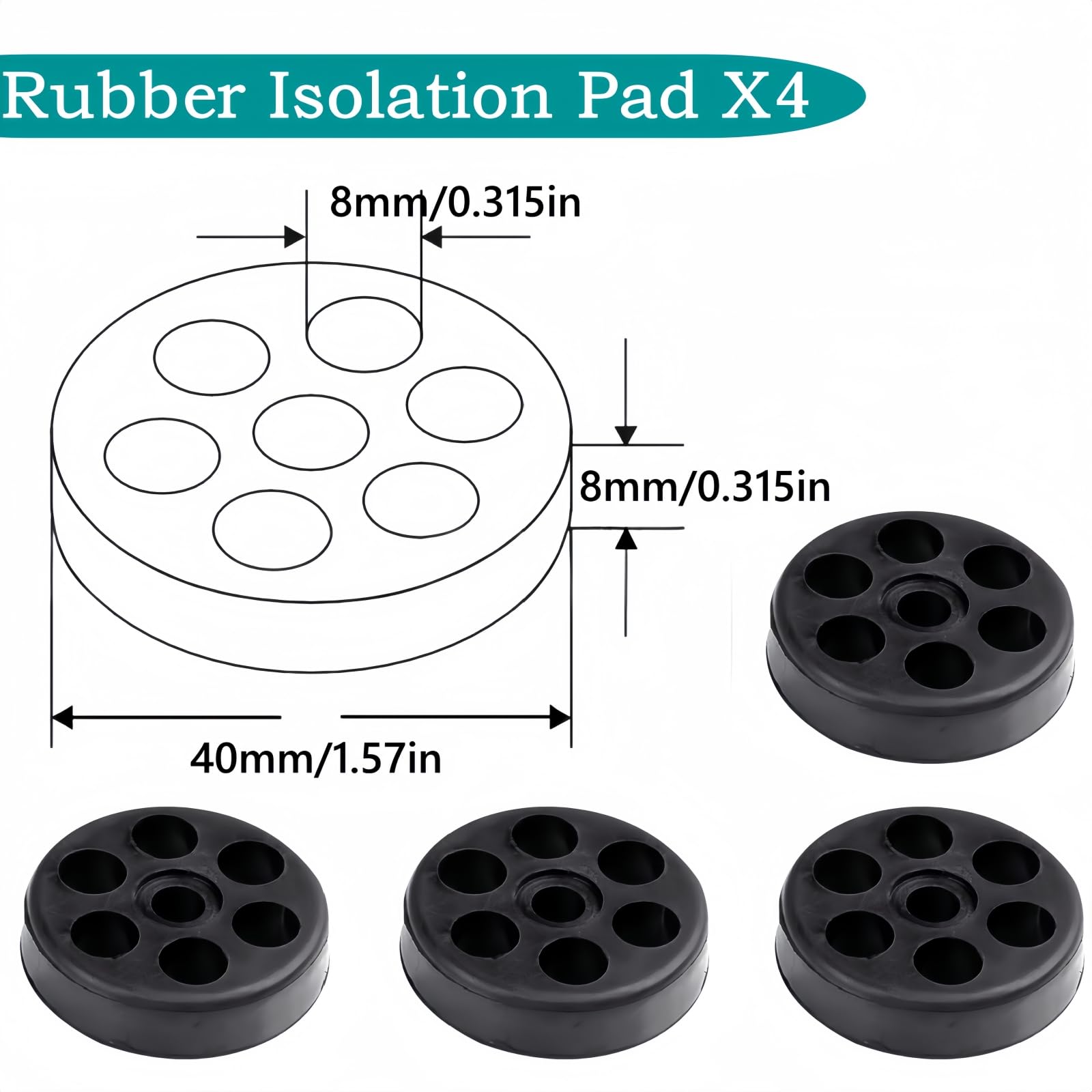 Anti Vibration Pads for Outdoor Mini Split, Anti-Vibration Shock Absorbing Rubber Mounting Bracket for Air Conditioner Condensers(Expansion Screw x 10, Rubber Isolation Pad x 4) — Amazon image 6