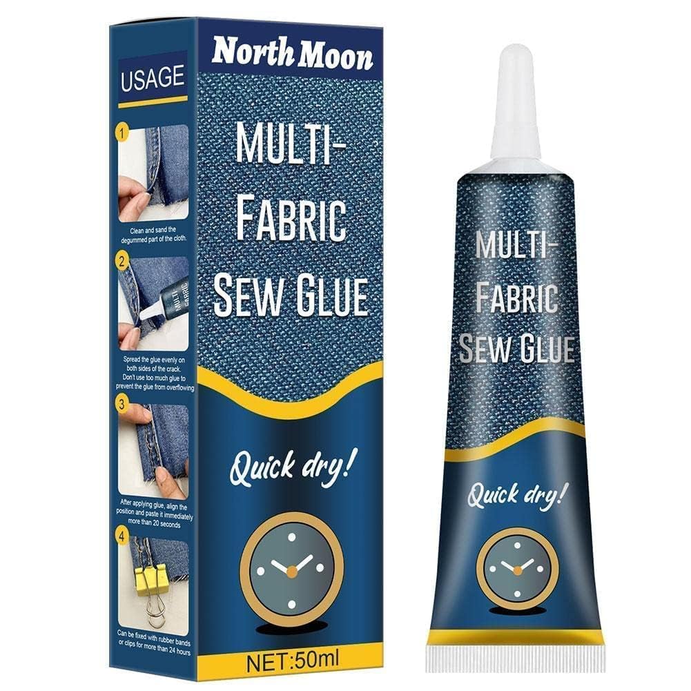 FICTIOUS Fabric Sewing Adhesive, Multi-Purpose Ultra-Stick Fabric Glue for Clothes, Jeans, Cotton, Flannel, Denim, and Leather, Quick Dry & Washable Fabric Repair Sew Glue 1PCS-image-31