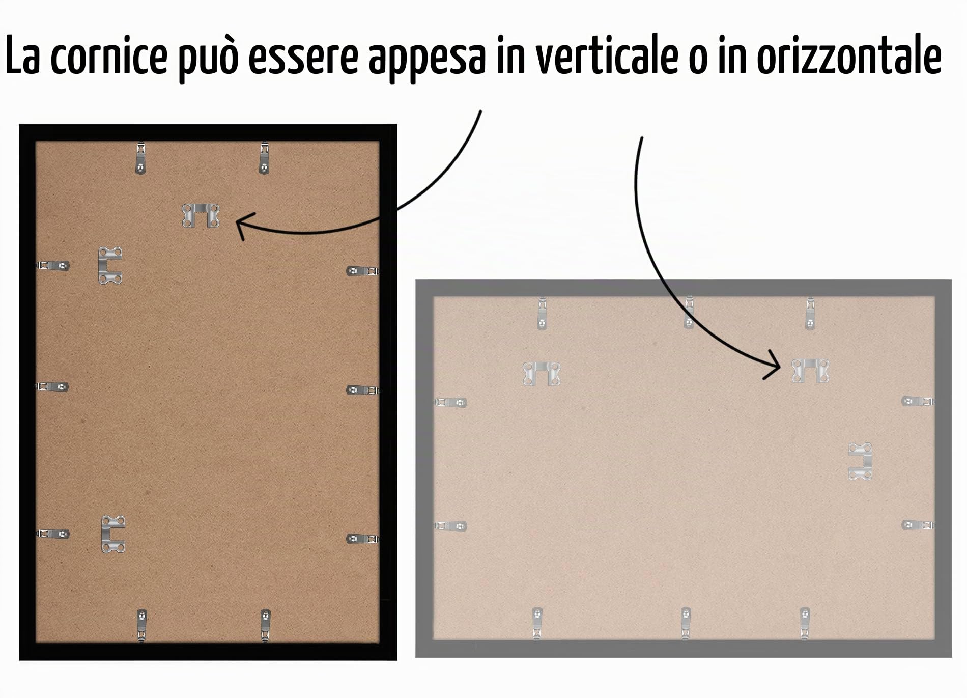 Americanflat Cornice portafoto 13 x 19 con plexiglass lucido, set da 5 pezzi, utilizzabile come cornice da 28 x 43 cm con passepartout o cornice da 33 x 48 cm senza passepartout, collezione Galleria,