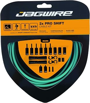 Jagwire - 2X Pro Universal Gear Shift Kit | for Road, MTN and Gravel | Compatible with SRAM and Shimano Gears, Polished Stainless Steel Cables